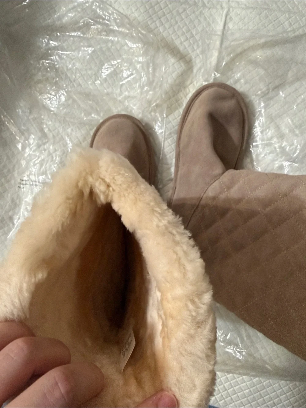 Michael kors Quilted Shearling-Lined Women's Tall Boots - Taupe